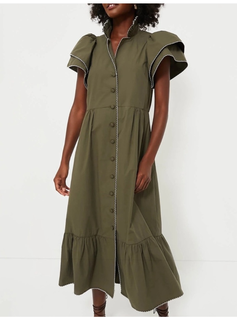 Tuckernuck Olive Green Alice Dress Ladies size Large L NWT
